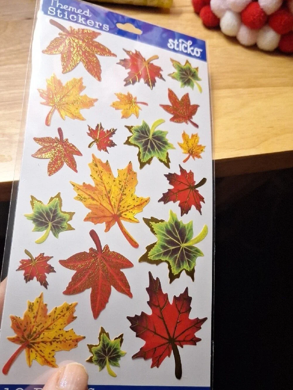 Fall Leaf Stickers - Assorted Red, Orange, Yellow Maple Leaves (2 New Packages)